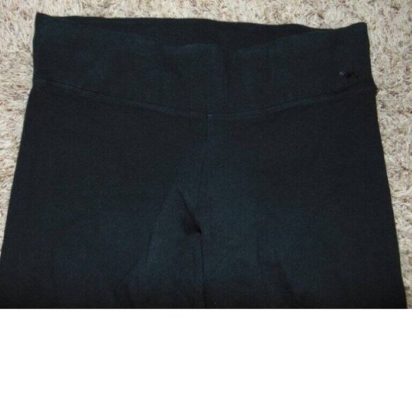 Womens Victorias Secret PINK Yoga Medium Crop Pants Black Elastic Waist - Picture 2 of 5